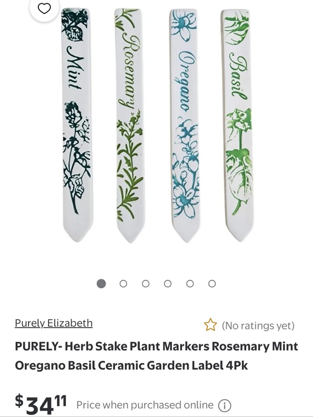Purely Ceramic Herb Plant Markers